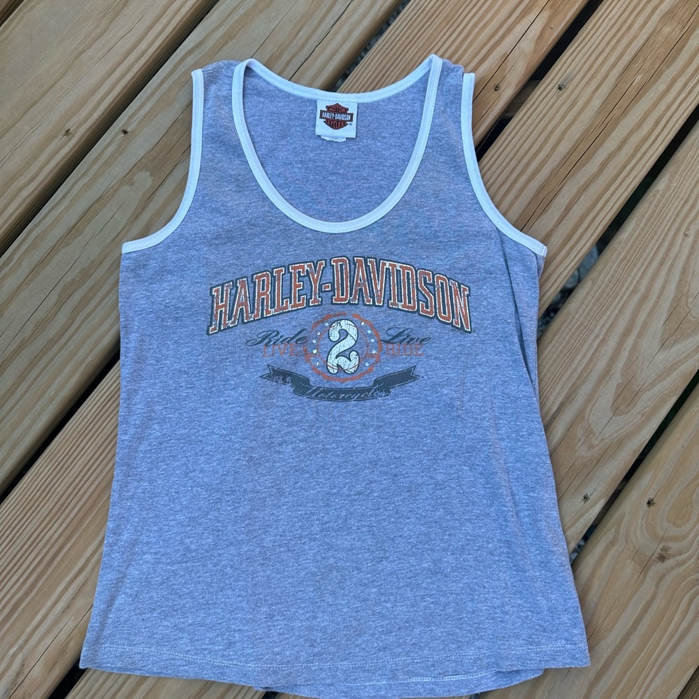 Harley-Davidson Heather Gray Sleeveless Top